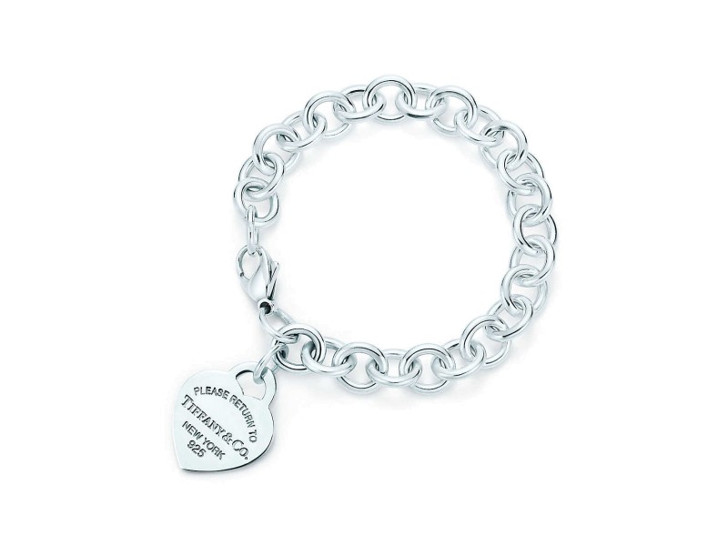 TIFFANY Heart Tag Charm Bracelet and Tiffany 3D Piggy Charm Sterling Silver