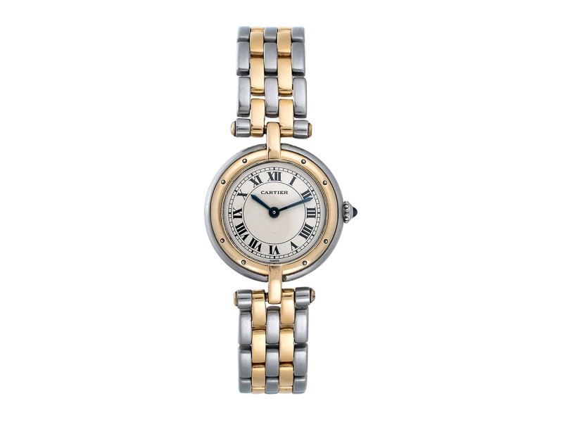 Cartier Panthere Vendome 1057920 Two Row Gold Steel Quartz 24mm Womens Watch