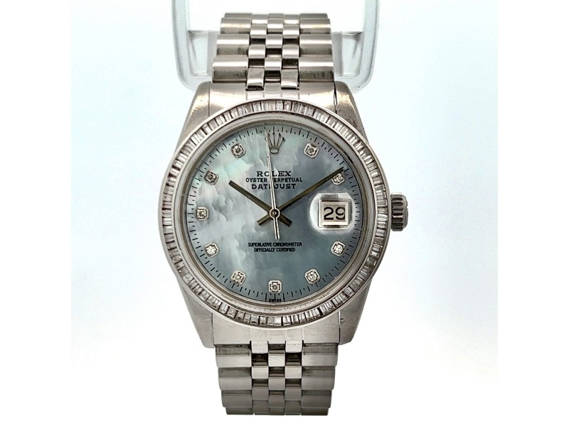 ROLEX Oyster Perpetual DATEJUST Automatic 36mm Steel Diamond Watch