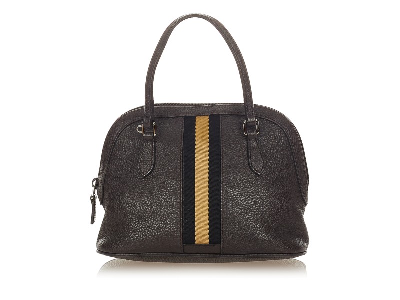 Gucci Web Dome Leather Satchel