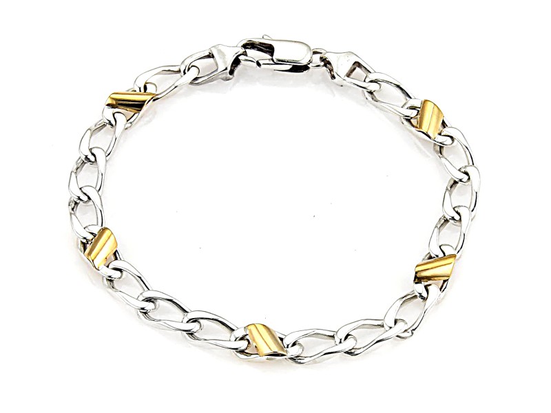 Tiffany & Co. 18K Yellow Gold & 925 Sterling Silver Cuban Link 