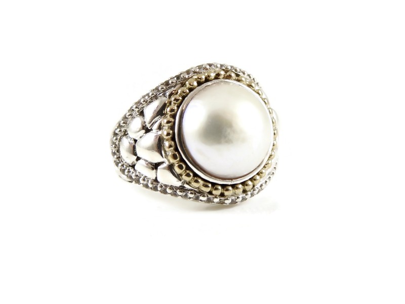 Effy Sterling Silver 18K Yellow Gold Mabe Pearl Dome Ring