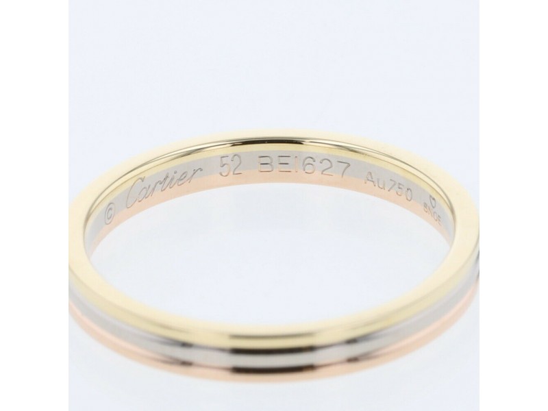 CARTIER 18k White Gold Three color Ring LXGBKT-674