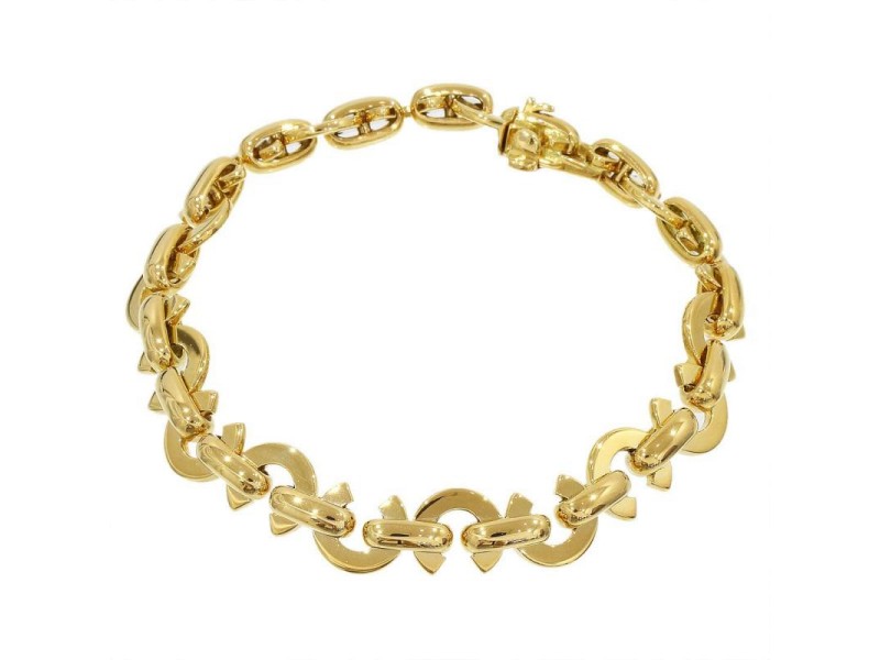 Chanel 18K Yellow Gold CoCo Logo Chain Link Bangle Bracelet 