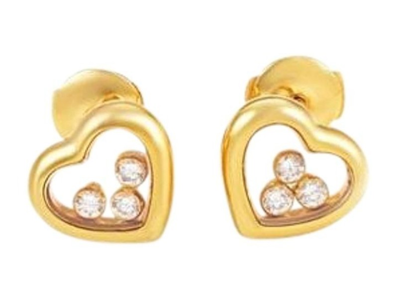 Chopard 83/4611 18K Yellow Gold Happy Diamond Earrings