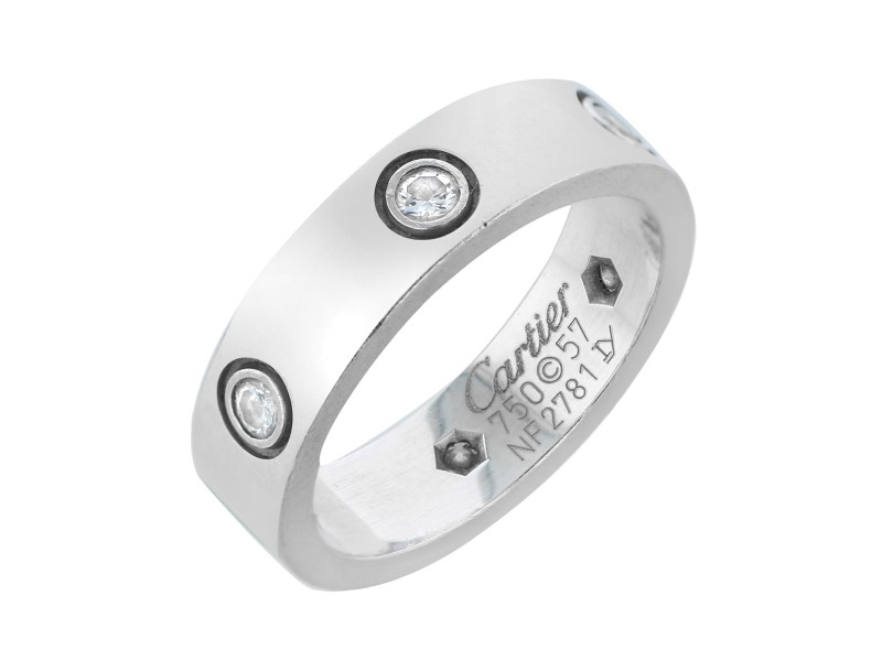 Cartier Love White Gold with diamonds Ring Size 57 (6)