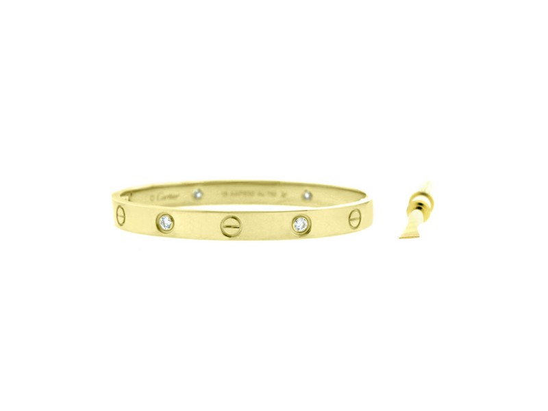 Cartier Love Bracelet Yellow Gold with Diamonds Size 16 