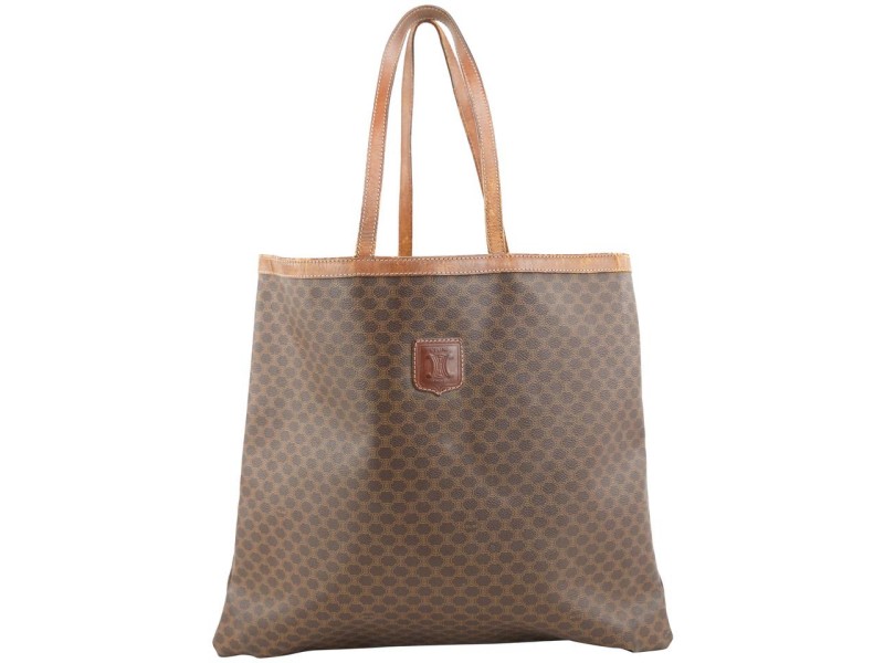 Celine Brown Monogram Macadam Tote Bag Shopper 351cel224