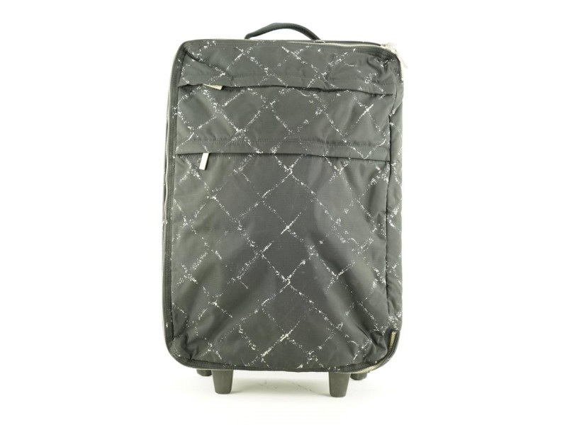 Chanel Black New Line Rolling Luggage Trolley Suitcase 584ccs312