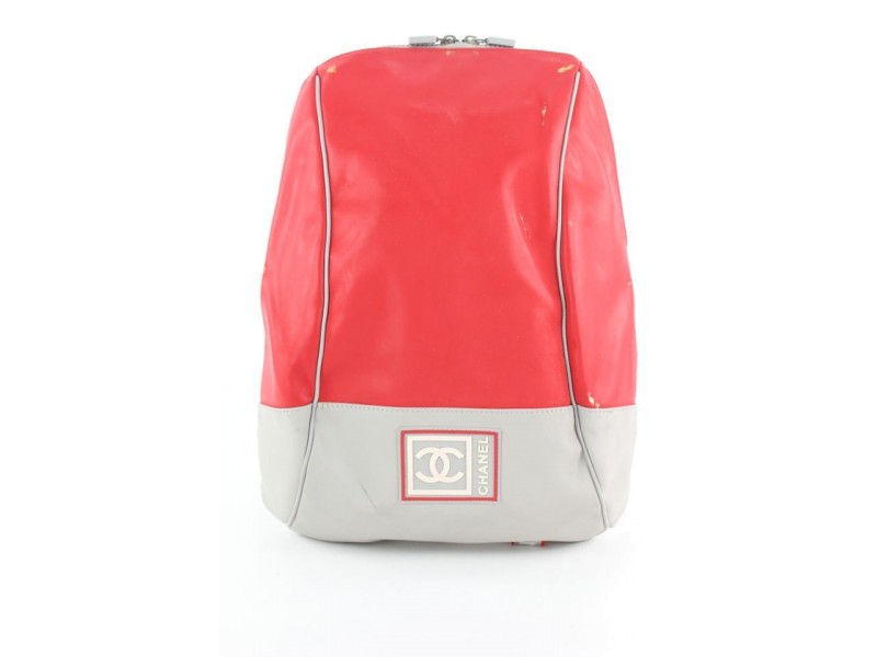 Chanel Red Sports Logo CC Backpack 920cas414