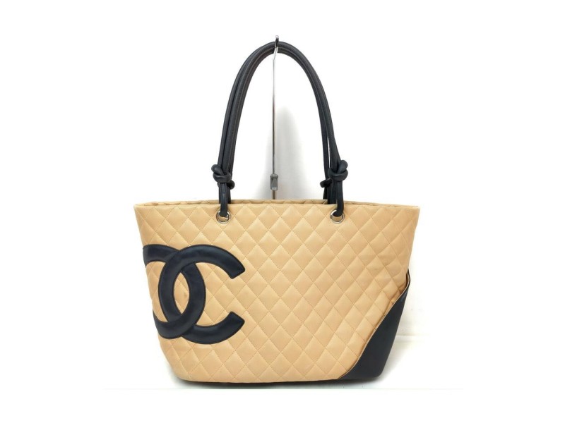 Chanel Beige Quilted Leather Cambon Tote Bag 863269