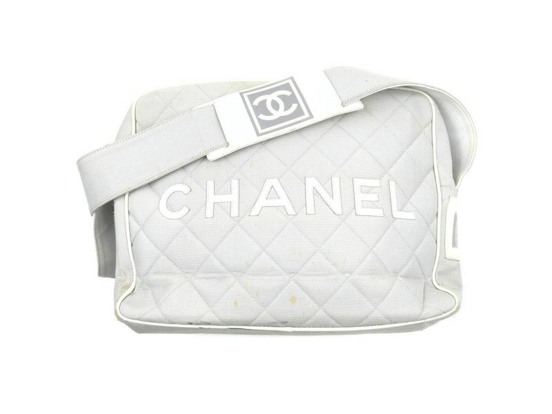 Chanel Quilted Grey CC Sports Logo Camera Bag 862519