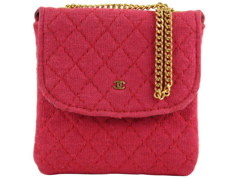 Chanel Quilted Red Mini Extra Small Flap Chain Bag 858458