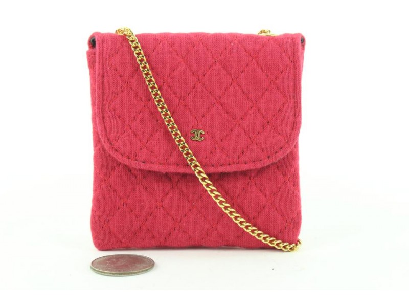 Chanel Mini Red Quilted Micro Flap Chain Bag 185ccs28