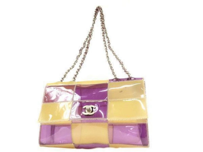 chanel purple tote handbag