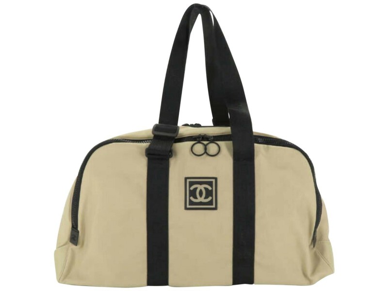 Chanel Duffle Cc Sports Line Boston 872154 Beige Canvas Weekend/Travel Bag, Chanel