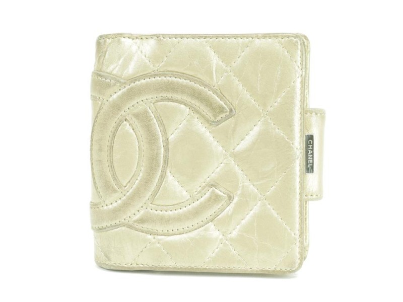 Chanel Quilted Gold Cambon Square Compact Wallet 856985