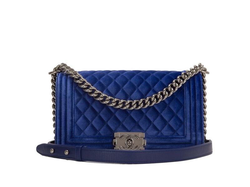electric blue chanel handbag