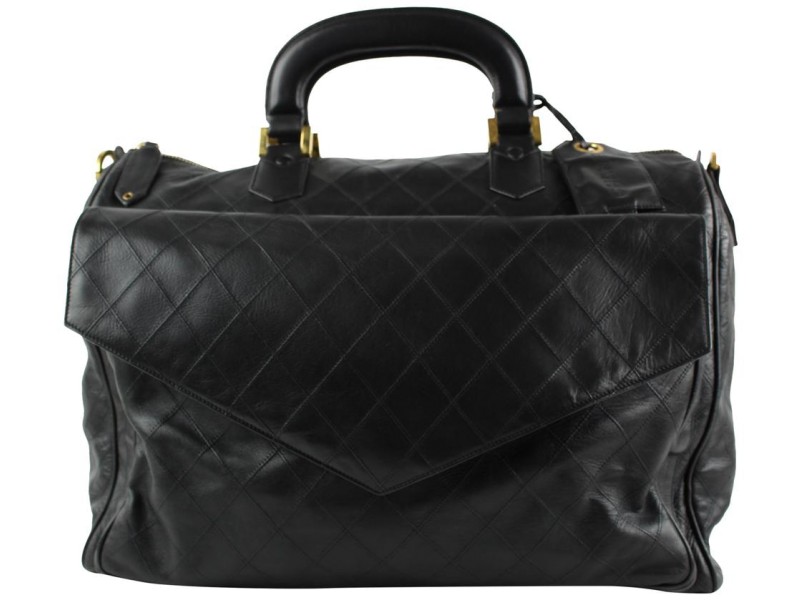 Chanel Large Quilted Lambskin Briefcase Luggage Suitcase Travel 855459