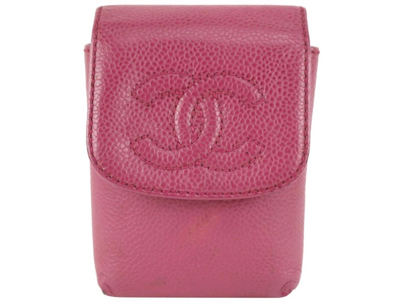 Chanel Pink Caviar Leather Cigarette or Mobile Case 916cas82