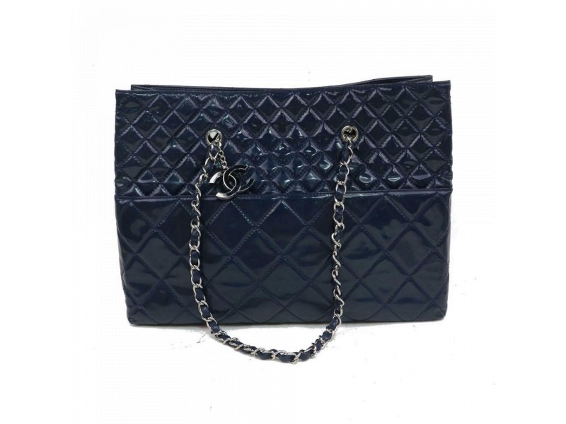blue patent leather chanel bag