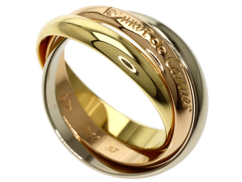CARTIER Tri-Color Gold Trinity Ring 