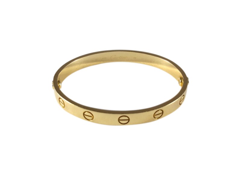 Cartier Love 18K 750 Yellow Gold Bangle Bracelet Size 16