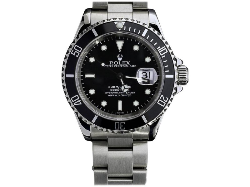 Rolex Submariner 16610 Stainless Steel & Black Dial 40mm Unisex Watch