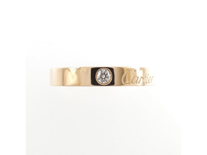 Cartier Wedding 18k Pink Gold Diamond Ring 