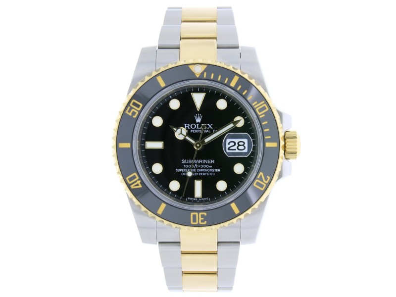 Rolex Submariner 116613 Stainless Steel & 18K Yellow Gold Black Dial 40mm Mens Watch