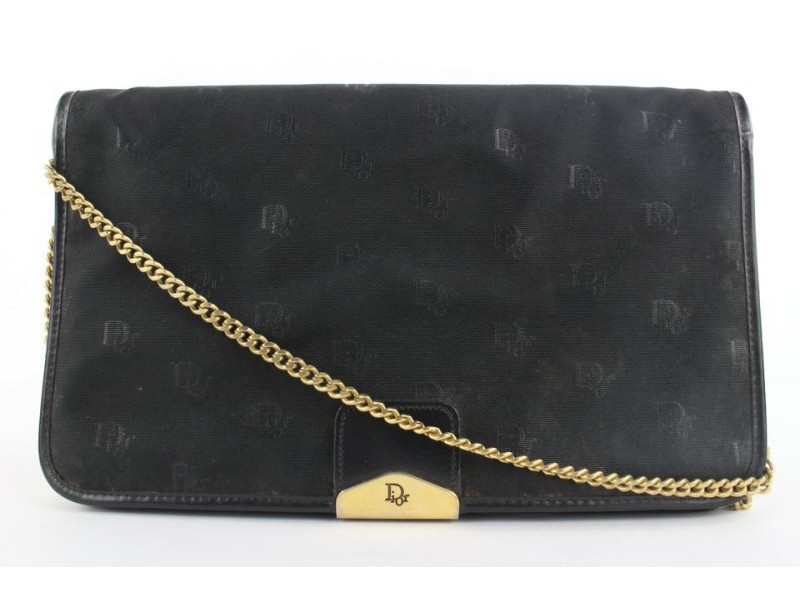 Dior Black Logo Chail Flap Shoulder Bag 910da414