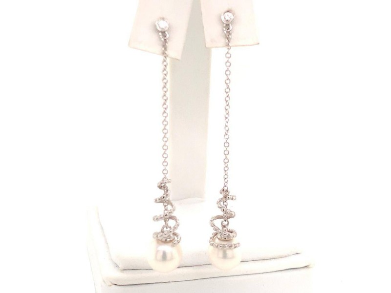 Akoya Pearl Earrings 14 KT Gold Certified $999  
