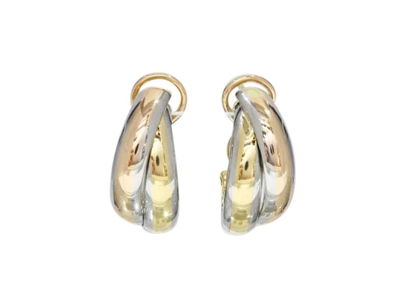 Cartier Trinity de Cartier 18K Yellow, White & Rose Gold Hoop Earrings