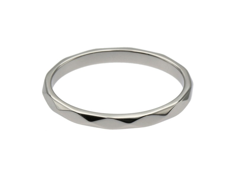 Boucheron Platinum Facette Small Band Ring US6  LXGCH-9