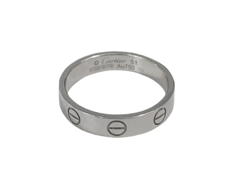 Cartier White Gold LOVE Ring Band, size 51