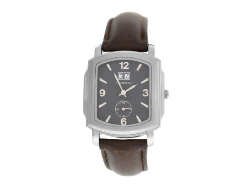 Men's Tourneau 409G-K02 Steel Date 35MM Quartz Watch