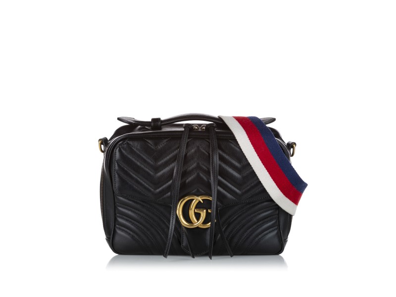 Small GG Marmont Leather Satchel