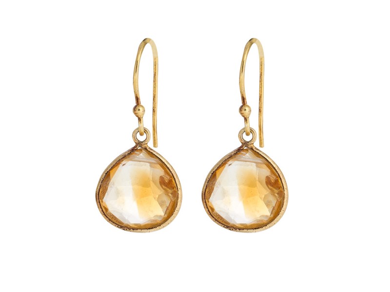 Citrine Gold Plated Sterling Silver Earrings