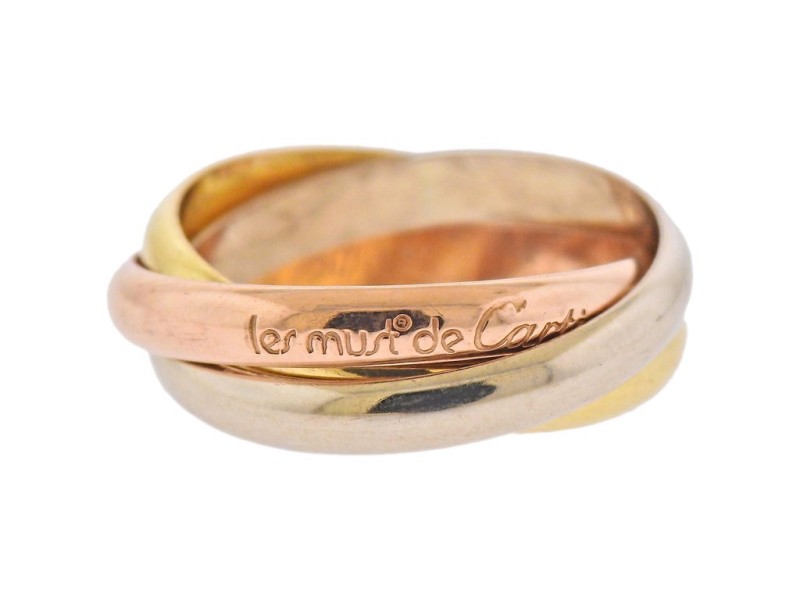 Cartier Trinity Tri Color Gold Rolling Band Ring