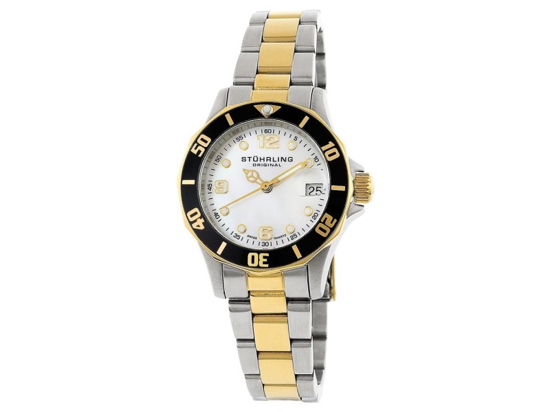 Stuhrling Lady Clipper 157.112237 Two-Tone Stainless Steel & MOP 36mm Watch