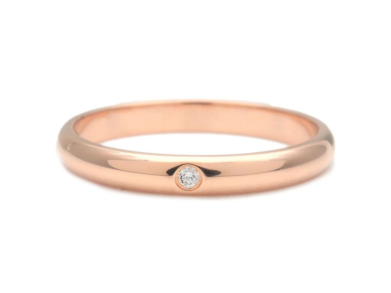 Cartier Wedding Ring 1P Diamond Rose Gold #53 US6.5 HK14 EU53