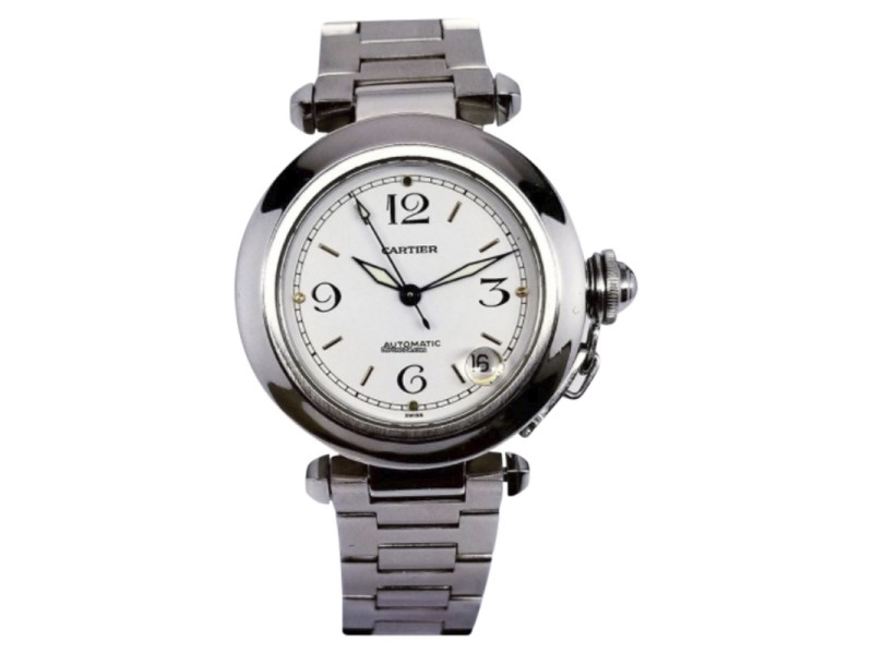 Cartier Pasha C 2324 Stainless Steel & White Dial 35mm Unisex Watch