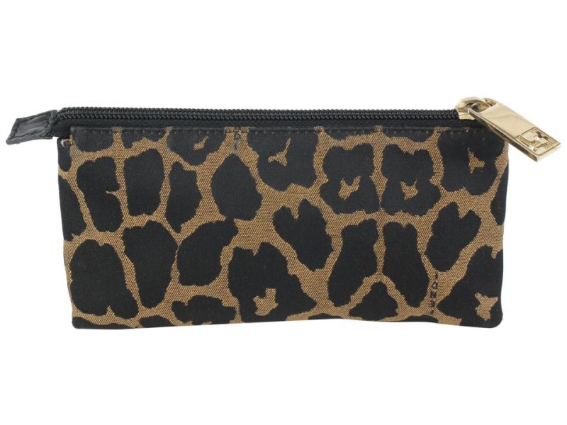 Fendi Brown x Black Leopard Cheetah Cosmetic Pouch 914ff45