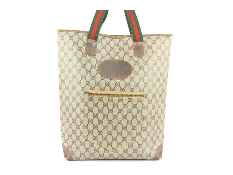 Gucci Supreme Monogram GG Web Handle Tote Bag 1GG106