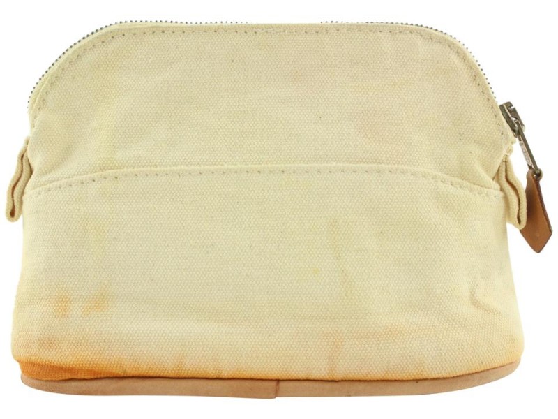 Hermès Toile Beige Bolide Cosmetic Pouch Make up case 100her428