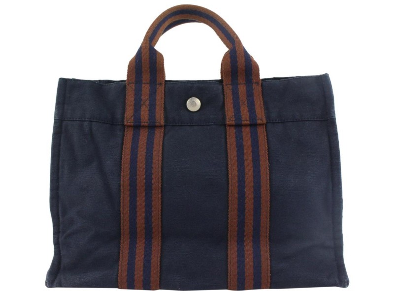 Hermès Navy Stripe Fourre Tout Tote bag 98her428