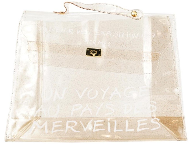 Hermès Clear Translucent Vinly Kelly Beach bag 2lm33her