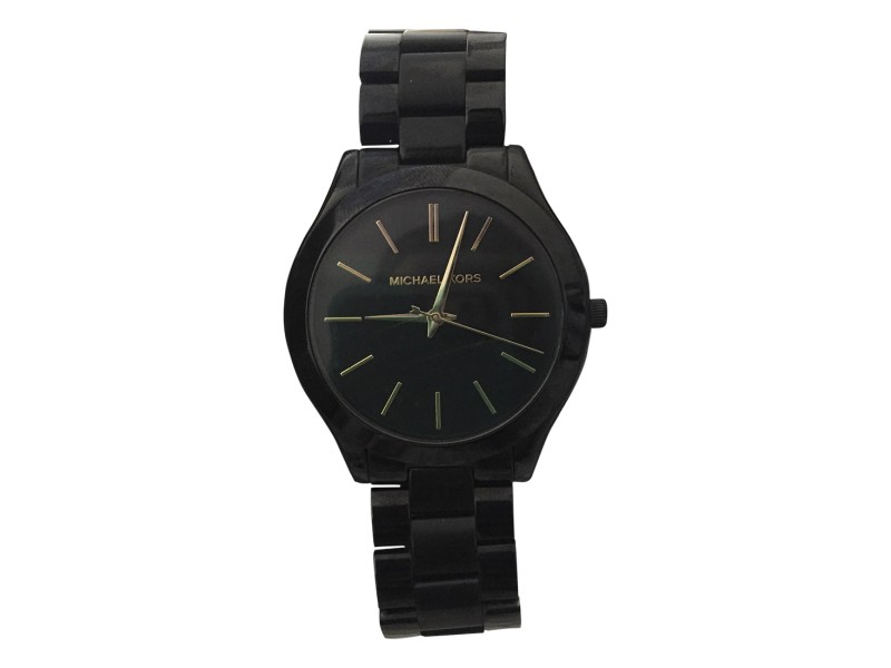 Michael Kors Slim Runway MK3221 Black-Tone Stainless Steel 42mm Watch