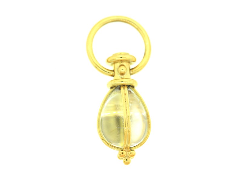 Temple St. Clair 18K Classic Amulet with oval rock crystal Pendant 