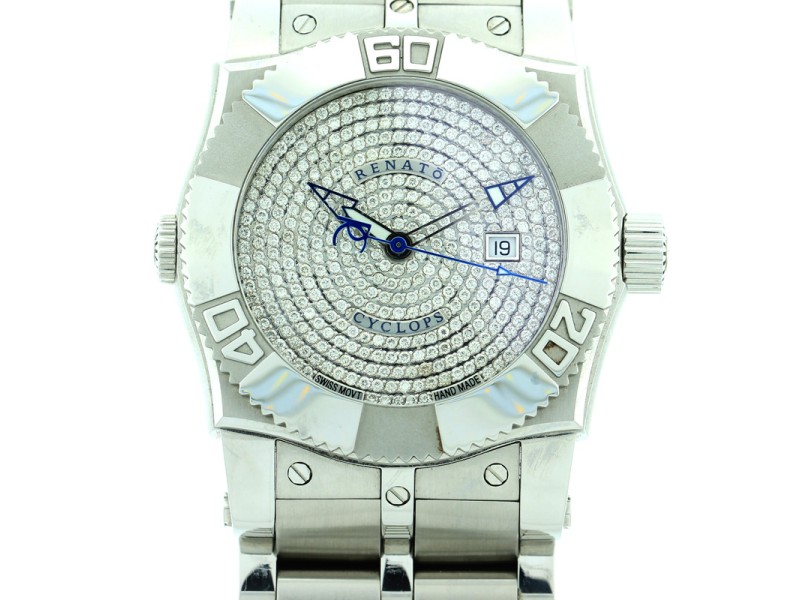 Renato Mens Cyclops Diamond Stainless Steel Watch